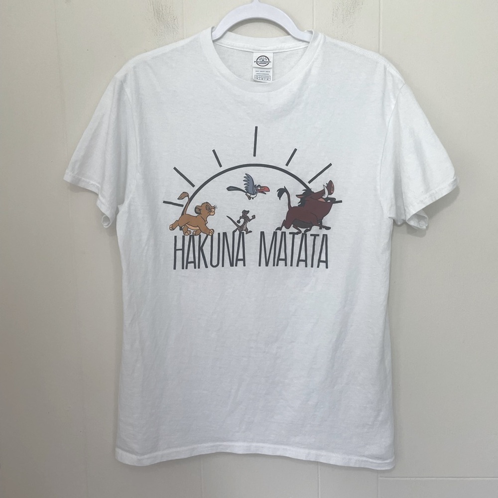 Disney Lion King Hakuna Matata Graphic T-shirt White Cotton ~ Size M